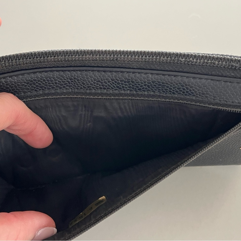 CHANEL Caviar Leather Black Timeless CC Zippy Long Wallet Organizer - Picture 8 of 14